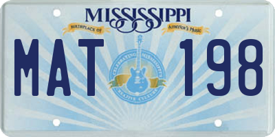 MS license plate MAT198
