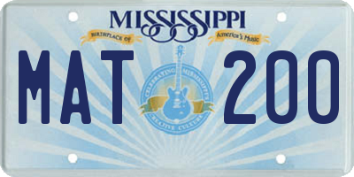 MS license plate MAT200