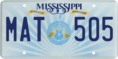 MS license plate MAT505