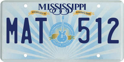 MS license plate MAT512