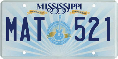 MS license plate MAT521