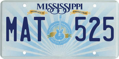 MS license plate MAT525