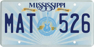 MS license plate MAT526