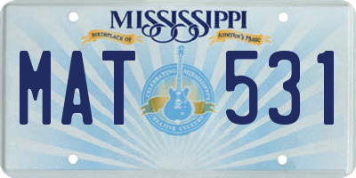 MS license plate MAT531