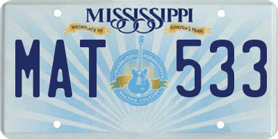 MS license plate MAT533