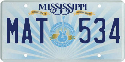 MS license plate MAT534