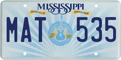 MS license plate MAT535