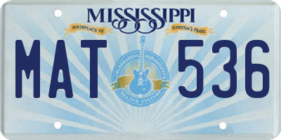MS license plate MAT536