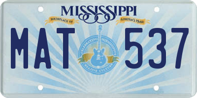 MS license plate MAT537