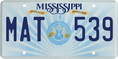 MS license plate MAT539