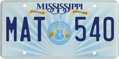 MS license plate MAT540