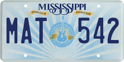 MS license plate MAT542