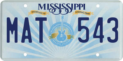 MS license plate MAT543