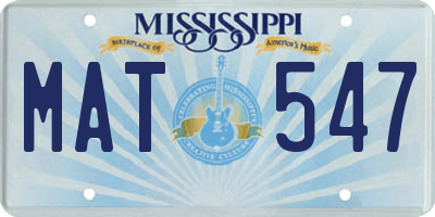 MS license plate MAT547