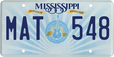 MS license plate MAT548