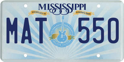 MS license plate MAT550