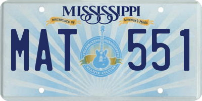 MS license plate MAT551