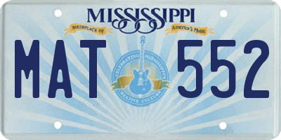 MS license plate MAT552