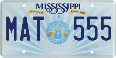 MS license plate MAT555