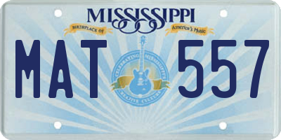 MS license plate MAT557