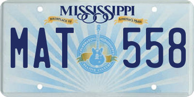 MS license plate MAT558