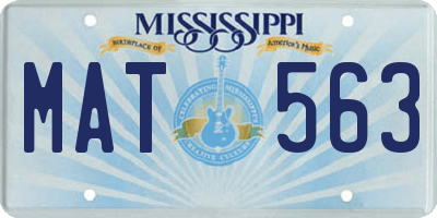 MS license plate MAT563