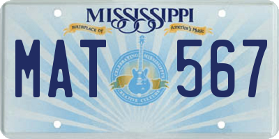 MS license plate MAT567