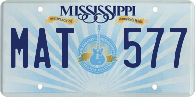 MS license plate MAT577