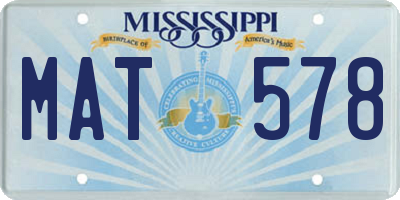 MS license plate MAT578