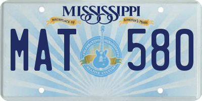 MS license plate MAT580