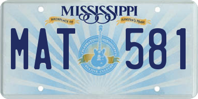 MS license plate MAT581