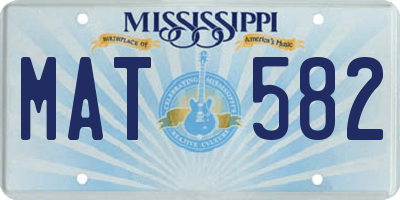 MS license plate MAT582