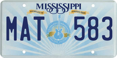MS license plate MAT583