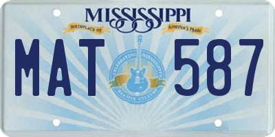 MS license plate MAT587