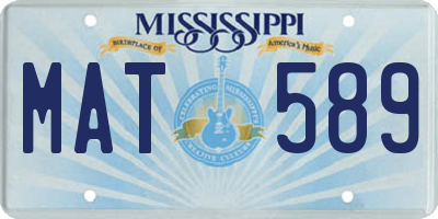 MS license plate MAT589