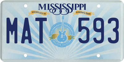 MS license plate MAT593