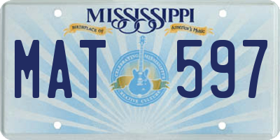 MS license plate MAT597