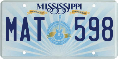 MS license plate MAT598