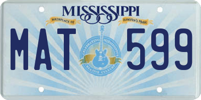 MS license plate MAT599