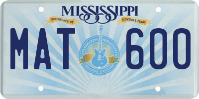 MS license plate MAT600