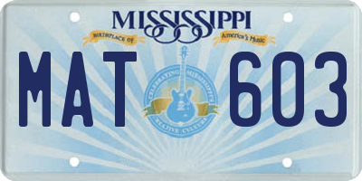 MS license plate MAT603