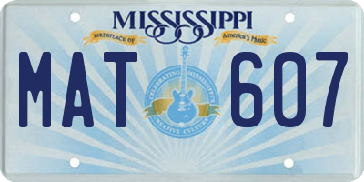 MS license plate MAT607