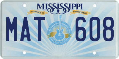 MS license plate MAT608