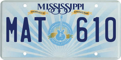 MS license plate MAT610