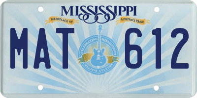 MS license plate MAT612