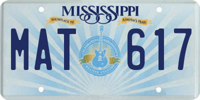MS license plate MAT617