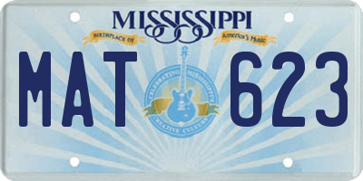 MS license plate MAT623