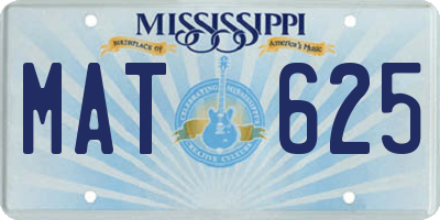 MS license plate MAT625