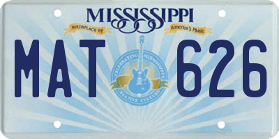 MS license plate MAT626