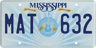 MS license plate MAT632